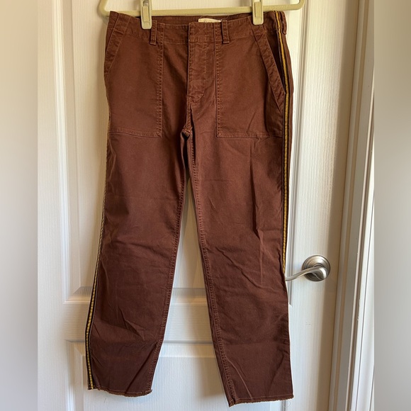 Nili Lotan Pants - Nili Lotan Jenna Raw Hem Ankle Pant Henna Brick Red Color Size 6